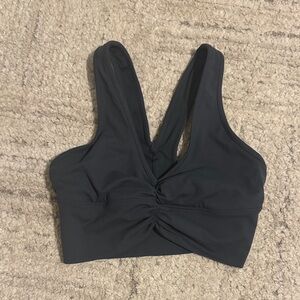 ALO Wild Thing Bra Charcoal Green